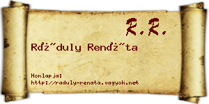 Ráduly Renáta névjegykártya