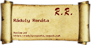 Ráduly Renáta névjegykártya